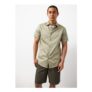 Green Mandala Print Satin Slim Fit Short Sleeve Shirt XXL