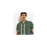 Green Regular Border Embroidered Shirt