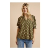 Green Spot Puff Sleeve Overhead Blouse – £14.88 with Code EXTRA15