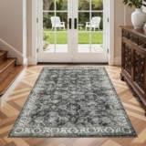 Green Vintage Rugs 80x150cm Washable Bedside Rug Low Pile Carpet Stain Resistant,Living Room Rugs, Soft Low Pile Oriental Carpet, Non Slip Traditional Carpets for Bedroom Kitchen Hallway, Gr