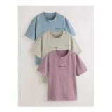 Green/Blue/Pink Regular Fit Graphic Print T-Shirts 3 Pack