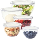 Greentainer Plastic Mixing Bowls Set with Lids, Nesting Bowls Set of 5 – Sold by Greentainer-UK / FBA