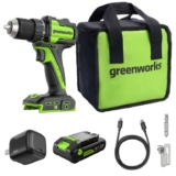 Greenworks 24V BL Drill Driver 45Nm KIT (Bag S 2Ah USB 30W Chargers (EUUK) 100W Cable)