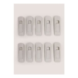 Grey 10 Pack Velvet Hanger Clips
