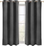 Grey 42×63 Utopia Home Blackout Curtains Grommet Thermal Insulated