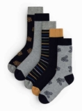 Grey & Black Mens Floral Print Ankle Socks 9-12 – Free C&C