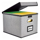 Grey File Organizer Box with Lid