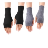 Grey Fingerless Gloves with Thumb Hole and Wrist Warmers