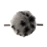 Grey Leopard Faux Fur Pom Pom