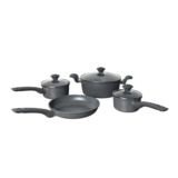 Grey Marble 7 Piece Non Stick Cookware Set
