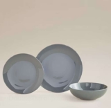 Grey Porcelain Dinner Set – 12 Pieces – Free C&C
