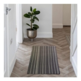 Grey Stripe Large Runner, (L)150cm X (W)66cm