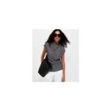 Grey Woven Check Pattern Cowl Neck Cap Sleeve Top