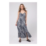 Grey with Black Cheetah Pintuck Midi Sundress