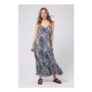 Grey with Black Cheetah Pintuck Midi Sundress