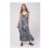 Grey with Black Cheetah Pintuck Midi Sundress