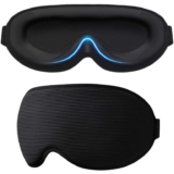 Gritin 100% Blackout Sleep Mask 3D Zero-Pressure Eye Cups, Ultra-Soft Comfort, Adjustable Fit Earplugs, Sold By Flying-Store FBA