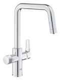 Grohe Blue Pure Start U-Spout 2-Way Deck Mounted Filtered Water Kitchen Tap Starter Set Chrome