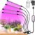 Grow Lights for Indoor Plants 4 Arm LED Grow Light 4/8/12H Timer with Remote Control, Violet Red Blue Plant Growth Lamps for Seedlings & Succulents, 10 Dimming Level