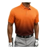 Gubsssl Mens Gradient Polo Shirt, Sports Casual, Orange, 5XL