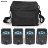Gwong 4PCS 6x18W 6IN1 RGBAWUV Par Light with Bag DMX Remote Control WiFi Wireless LED Stage Light w/code – GWONG Stage Lights Store