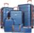 H.yeed Luggage Sets of 7 Piece, Lightweight Travel Suitcase Set ABS Hard Shell with 4 Spinner Wheels TSA Lock for Man Women, 212428Duffels Bag, Backpack & Toiletry Bag-Blue