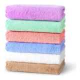 HAGOT 6-Piece Coral Fleece Wash Cloths, Multicolor