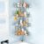 HAMITOR Telescopic Shower Caddy Corner: 4-Tier No-Drill Rustproof Bathroom Accessories Storage Shelf with Soap Holder & Hooks,Adjustable Tension Pole Shower Organiser for Renters,119-307cm Silver Gray