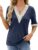 HANERDUN Womens Short Sleeve T-Shirts Sexy Summer Tops Blouses Lace Trim V Neck Blouses for Women Fashion Tops Dressy Casual Shirts