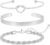HANLI 3Pcs Silver Bracelets for Women Non Tarnish Bangle Cuff Bracelets Stack Set Waterproof Stackable Knot Twisted Bracelet Bangle Silver Jewellery Trendy Gifts Adjustable