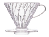 HARIO V60 Plastic V-Shaped Cone Coffee Dripper with Heat Retention, 400 milliliters,Transparent, Size 02