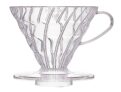HARIO V60 Plastic V-Shaped Cone Coffee Dripper with Heat Retention, 400 milliliters,Transparent, Size 02