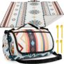 HAUSPROFI Waterproof Picnic Blanket 200 x 200 cm, Large Picnic Mat with Carrying Handle Foldable Ideal for Camping, Beach, Garden & Outdoor, Machine Washable