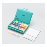HIMI Twin Cup Gouache in Green Case 12g Set of 48 Assorted Colours 3 Brushes