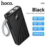 HOCO J129A 20000mAh Flashlight Power Bank – Black