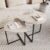 HOJINLINERO Round Coffee Table Set of 2,Small Coffee Table Living Room Tables,Metal Frame with Wood Side Table,Sofa Tea Table for Small Space/Living Room/Bedroom,Stacking Side Tables,Black OAK