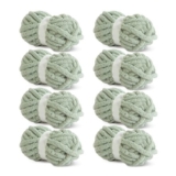 HOMBYS Sage Green Chunky Chenille Yarn, Bulky Knit, 8-Skein Pack