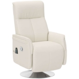HOMCOM 10-Point Massage Recliner Armchair – Cream