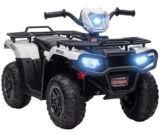 HOMCOM 12V Electric Quad Bike for Kids w/ LED Lights, Music – White Sold by MHSTARUKLTD (UK Mainland)