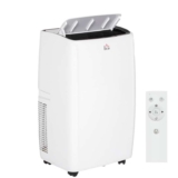 HOMCOM 14,000 BTU Mobile Air Conditioner, with LED Screen – White – With Code
