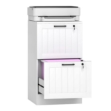 HOMCOM 2-Drawer File Cabinet with Lock, White
