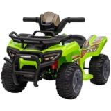 HOMCOM 370-189V70GN 6V Kids Ride-On Quad Bike with Music (1836 Months, Green)