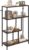 HOMCOM 4-Tier Bookshelf, Industrial Bookcase with Metal Frame, Storage Shelving Unit, Freestanding Shelves for Home Office, Study, Living Room, Bedroom, Rustic Brown
