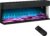 HOMCOM 50/127cm 3-Sided Electric Fireplace Wall Mounted, Recessed, Insert, Freestanding, Glass Electric Fire with 7 Adjustable LED Flame Effect, Log, Crystal, Remote Control, 1800W, Black