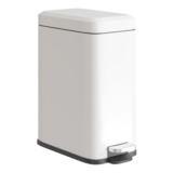 HOMCOM 5L White Pedal Bathroom Bin, Steel Body