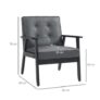 HOMCOM Accent Chair Brown PU Leather Armchair
