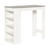 HOMCOM Bar Table with 4-Tier Storage Shelf, Grey