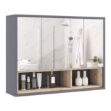 HOMCOM Bathroom Mirror Cabinet 3 Door