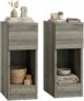 HOMCOM Bedside Tables Set of 2, Modern Side Tables with Drawer and Shelf, Nightstands for Bedroom, Living Room, Grey