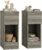 HOMCOM Bedside Tables Set of 2, Modern Side Tables with Drawer and Shelf, Nightstands for Bedroom, Living Room, Grey